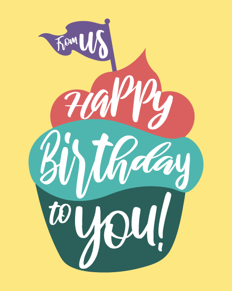 From us happy birthday to you card