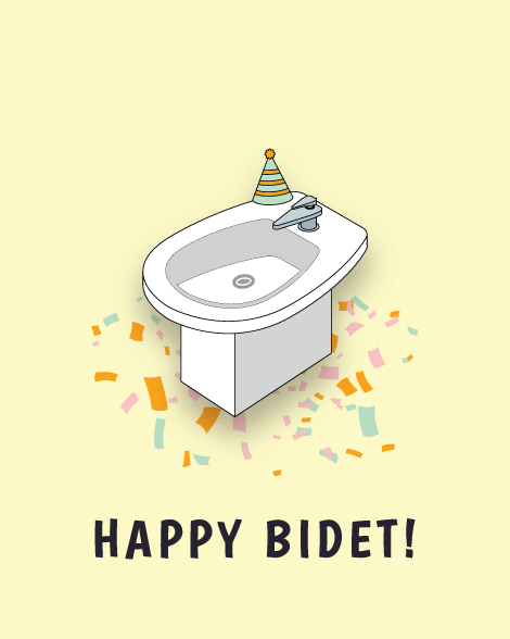 Happy bidet birthday card