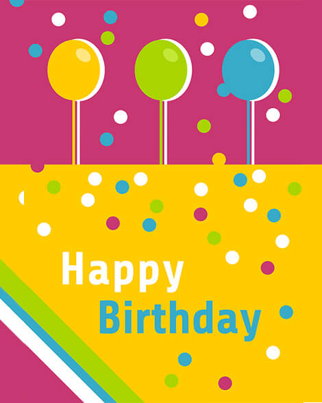 Happy birthday 3 balloons colorful card