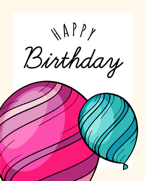 Happy birthday balloons card