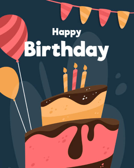 Happy birthday cake slices card