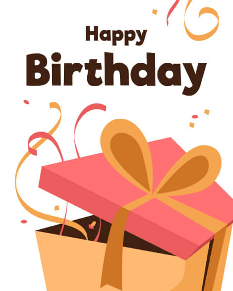 Happy birthday open box and bow card