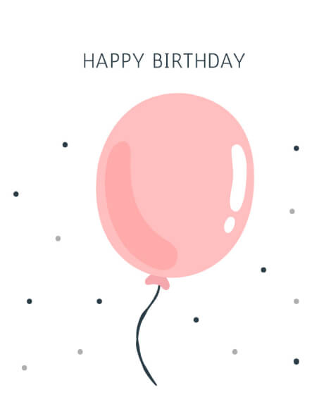 Happy birthday pink balloon card