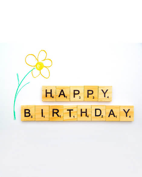 Happy birthday scrabble tile card