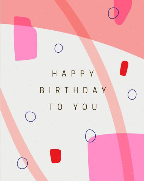 Happy birthday to you pink geometric design card