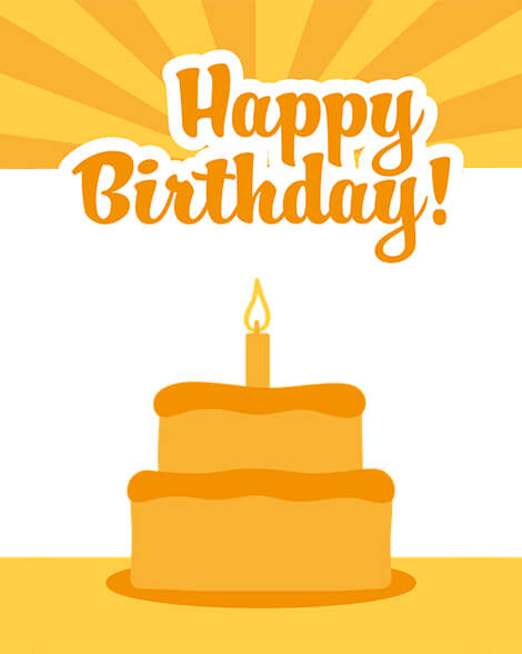 Happy birthday yellow cake card