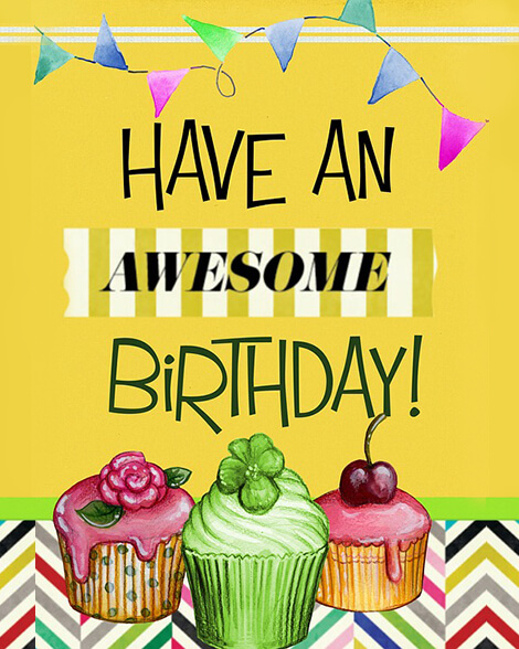 Have an awesome birthday cupcake card