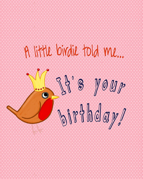 Little birdie told me birthday card