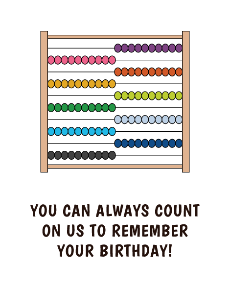 You can count on us birthday card